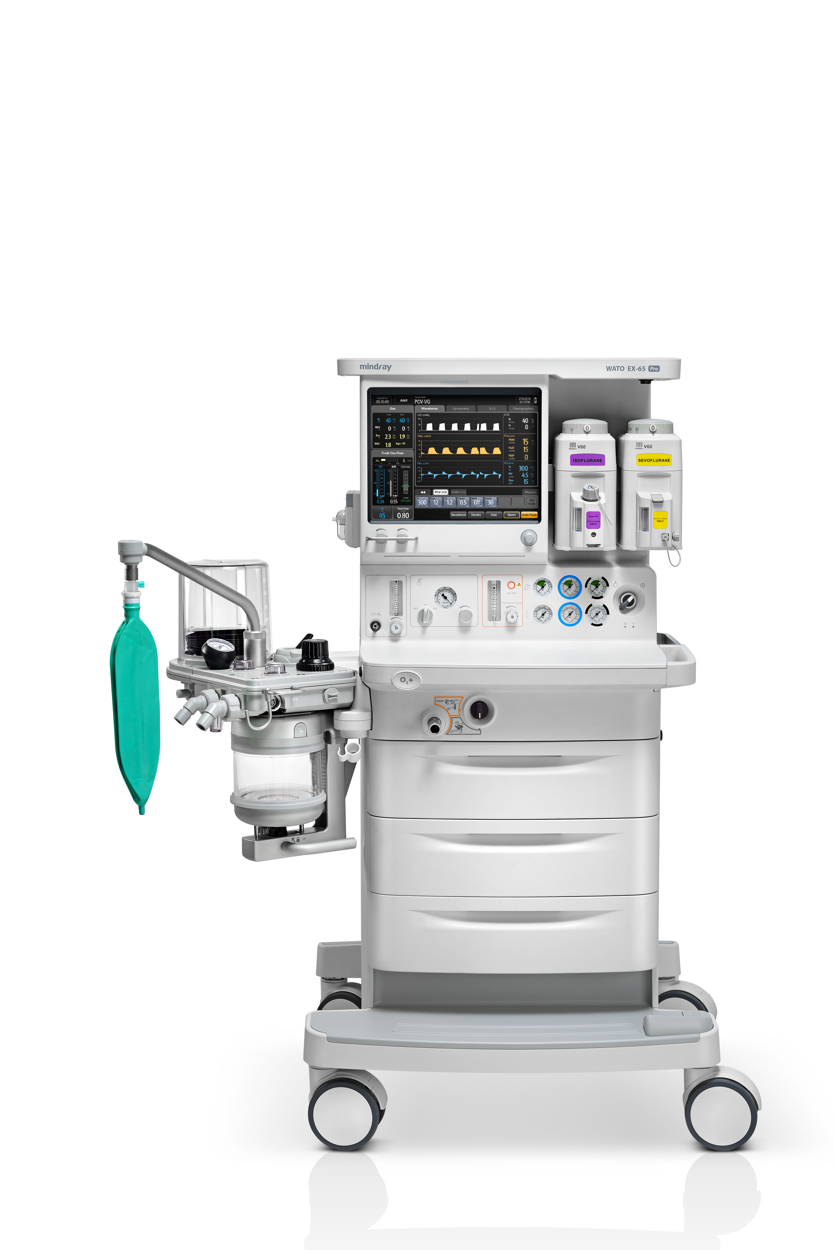 Máquina de anestesia Wato EX65 configuracion estándar con vaporizador de sevoflorane